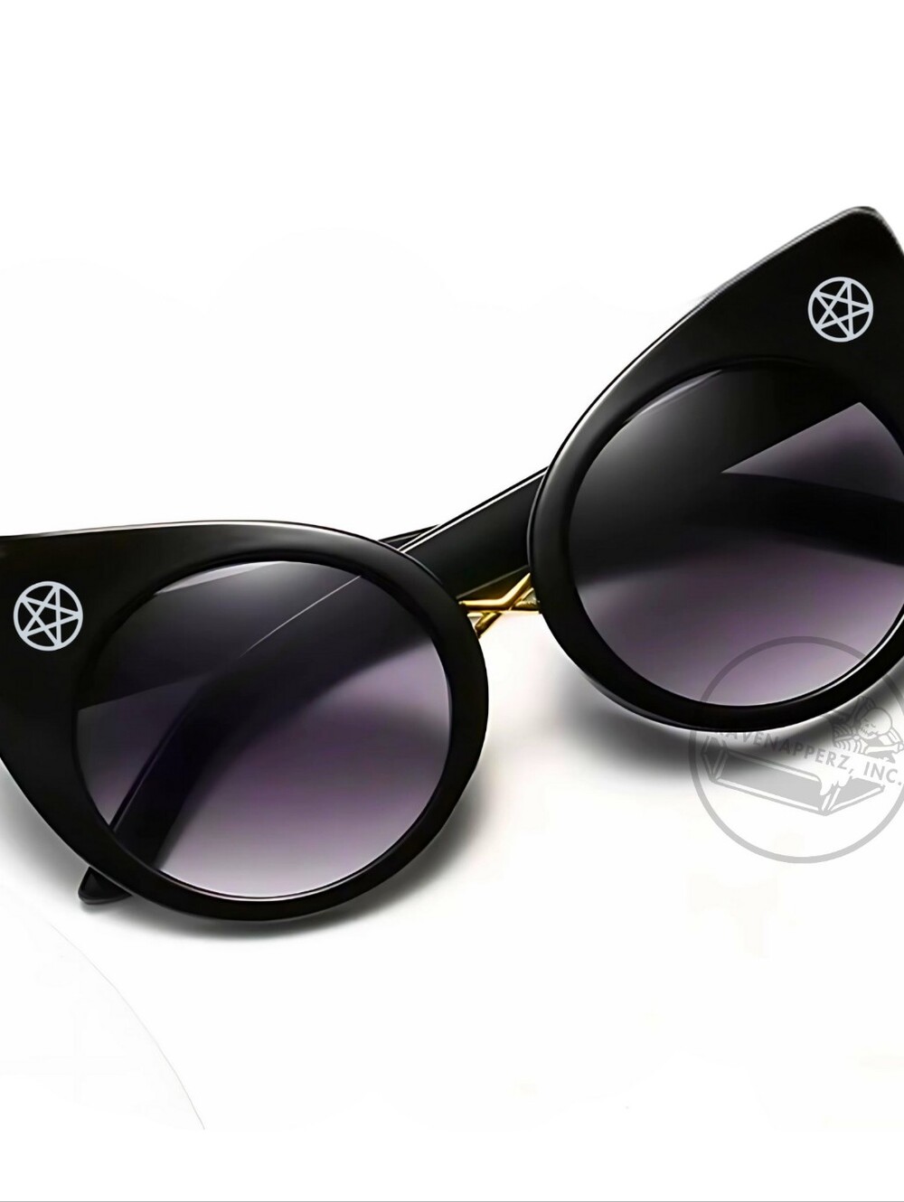 Rocket Cat Handpainted Oversized Cat Ear Sunglasses Custom Goth Harajuku Lolita